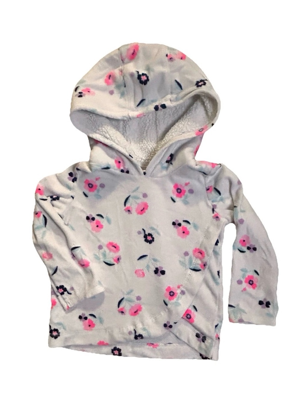 Carter's soft and warm White and Pink Floral Kids girls Hoodie